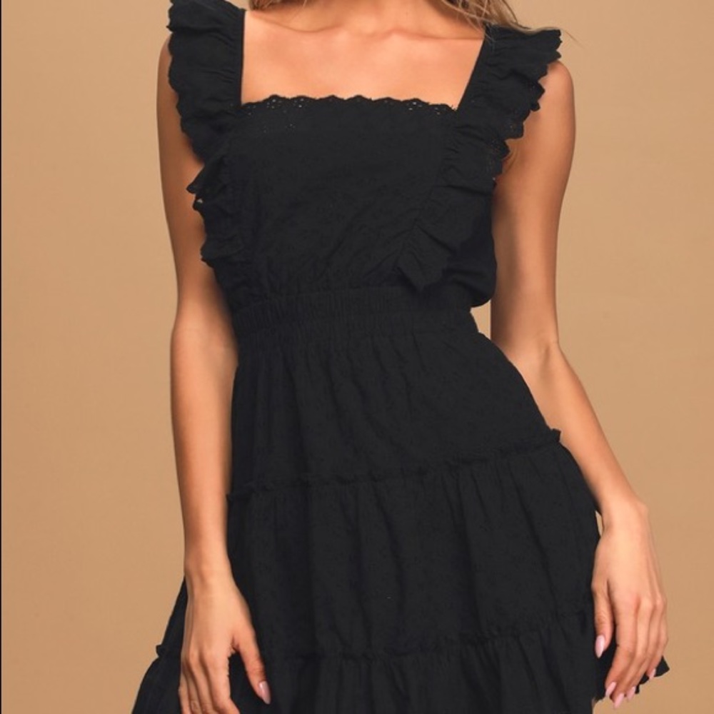 Lulus Black Eyelet Dress